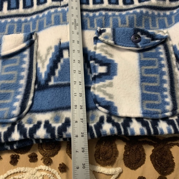 VTG 90’s Aztec Fleece jacket “Climate Zone” corduroy collar and sleeve cuffs MED - Picture 8 of 8